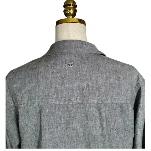 PRANA | Women’s Grey Aster Button Down Open Vent Tunic Shirt Size M - Picture 11 of 15
